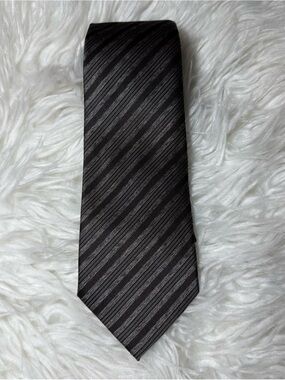 Z Zegna Black Diagonal Stripe Tie